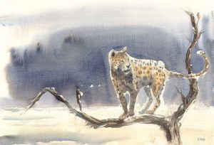 leopard painting in watercolour