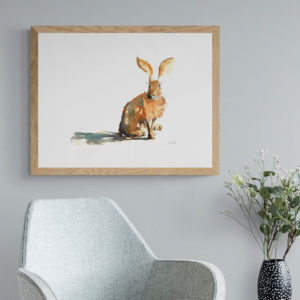 Framed print of a hare