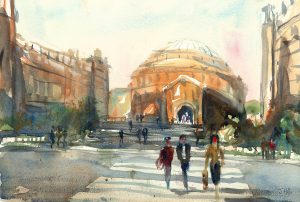 Royal Albert Hall Watercolour Painting
